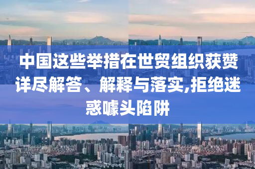 中國(guó)這些舉措在世貿(mào)組織獲贊詳盡解答、解釋與落實(shí),拒絕迷惑噱頭陷阱