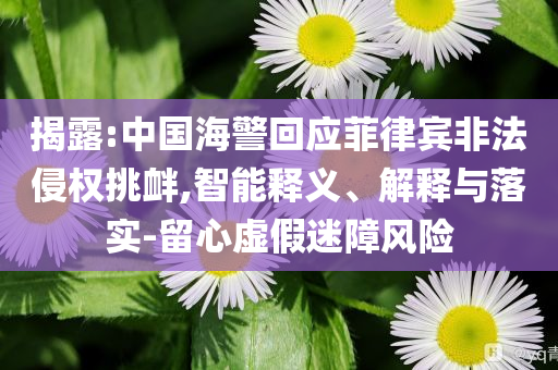 揭露:中國海警回應(yīng)菲律賓非法侵權(quán)挑釁,智能釋義、解釋與落實(shí)-留心虛假迷障風(fēng)險(xiǎn)