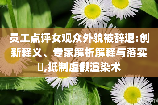 員工點(diǎn)評(píng)女觀眾外貌被辭退:創(chuàng)新釋義、專家解析解釋與落實(shí)?,抵制虛假渲染術(shù)