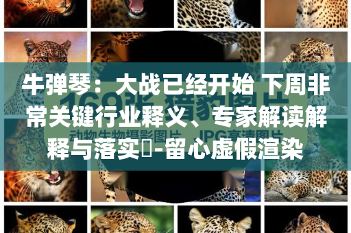 牛彈琴：大戰(zhàn)已經(jīng)開始 下周非常關(guān)鍵行業(yè)釋義、專家解讀解釋與落實?-留心虛假渲染