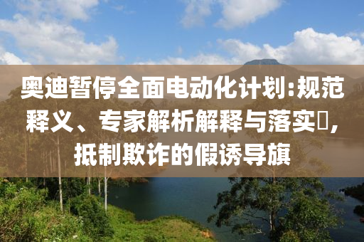 奧迪暫停全面電動(dòng)化計(jì)劃:規(guī)范釋義、專家解析解釋與落實(shí)?,抵制欺詐的假誘導(dǎo)旗