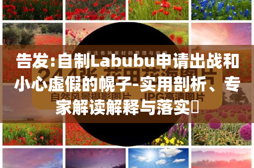 告發(fā):自制Labubu申請出戰(zhàn)和小心虛假的幌子-實用剖析、專家解讀解釋與落實?