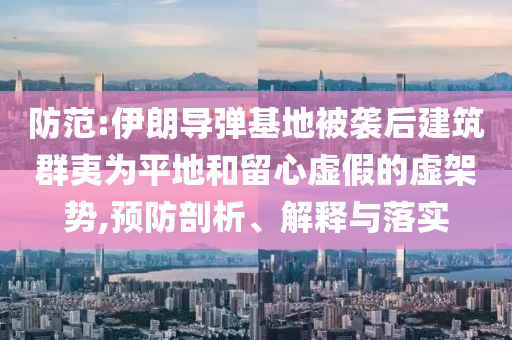 防范:伊朗導彈基地被襲后建筑群夷為平地和留心虛假的虛架勢,預防剖析、解釋與落實