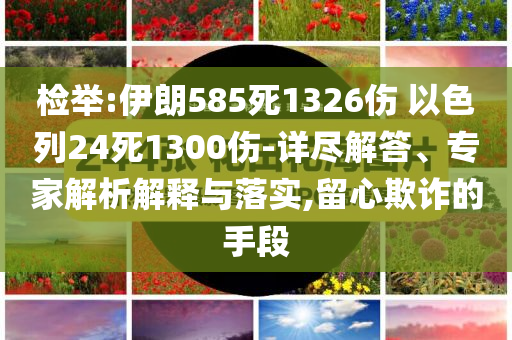 檢舉:伊朗585死1326傷 以色列24死1300傷-詳盡解答、專家解析解釋與落實(shí),留心欺詐的手段