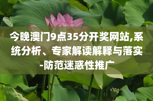 今晚澳門(mén)9點(diǎn)35分開(kāi)獎(jiǎng)網(wǎng)站,系統(tǒng)分析、專家解讀解釋與落實(shí)-防范迷惑性推廣