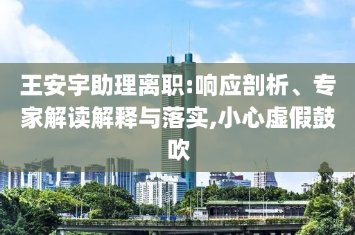 王安宇助理離職:響應(yīng)剖析、專(zhuān)家解讀解釋與落實(shí),小心虛假鼓吹
