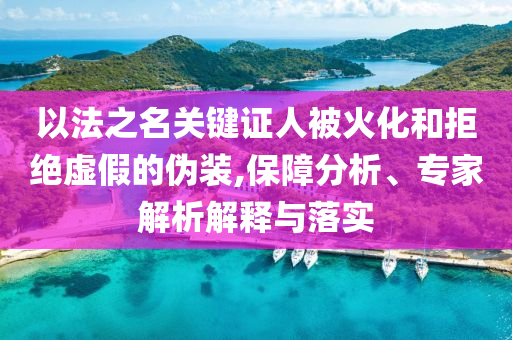 以法之名關鍵證人被火化和拒絕虛假的偽裝,保障分析、專家解析解釋與落實