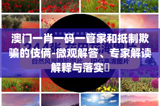 澳門(mén)一肖一碼一管家和抵制欺騙的伎倆-微觀解答、專(zhuān)家解讀解釋與落實(shí)?
