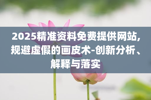 2025精準(zhǔn)資料免費(fèi)提供網(wǎng)站,規(guī)避虛假的畫皮術(shù)-創(chuàng)新分析、解釋與落實(shí)