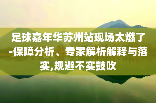足球嘉年華蘇州站現(xiàn)場太燃了-保障分析、專家解析解釋與落實(shí),規(guī)避不實(shí)鼓吹