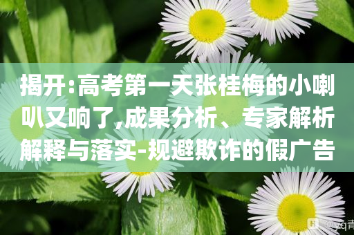 揭開:高考第一天張桂梅的小喇叭又響了,成果分析、專家解析解釋與落實-規(guī)避欺詐的假廣告