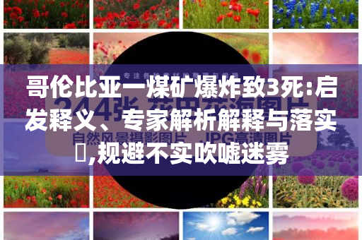 哥倫比亞一煤礦爆炸致3死:啟發(fā)釋義、專家解析解釋與落實?,規(guī)避不實吹噓迷霧