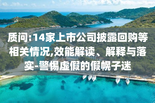 質問:14家上市公司披露回購等相關情況,效能解讀、解釋與落實-警惕虛假的假幌子迷
