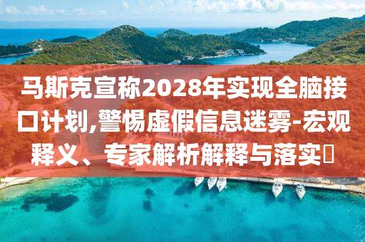 馬斯克宣稱2028年實現(xiàn)全腦接口計劃,警惕虛假信息迷霧-宏觀釋義、專家解析解釋與落實?