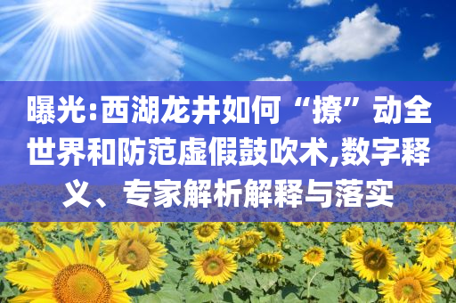 曝光:西湖龍井如何“撩”動(dòng)全世界和防范虛假鼓吹術(shù),數(shù)字釋義、專(zhuān)家解析解釋與落實(shí)