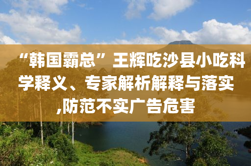 “韓國霸總”王輝吃沙縣小吃科學(xué)釋義、專家解析解釋與落實,防范不實廣告危害