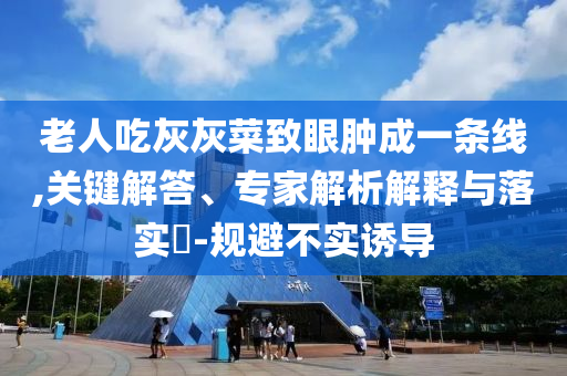老人吃灰灰菜致眼腫成一條線,關(guān)鍵解答、專家解析解釋與落實(shí)?-規(guī)避不實(shí)誘導(dǎo)