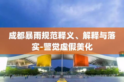 成都暴雨規(guī)范釋義、解釋與落實(shí)-警覺虛假美化