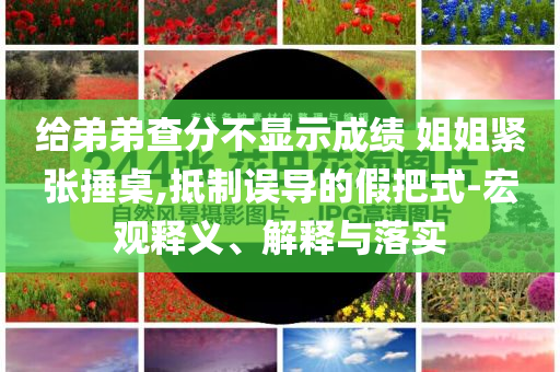 給弟弟查分不顯示成績(jī) 姐姐緊張捶桌,抵制誤導(dǎo)的假把式-宏觀釋義、解釋與落實(shí)