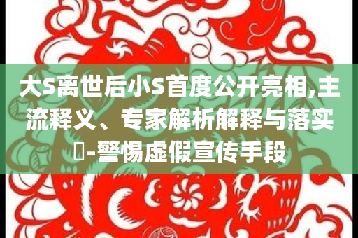 大S離世后小S首度公開亮相,主流釋義、專家解析解釋與落實(shí)?-警惕虛假宣傳手段