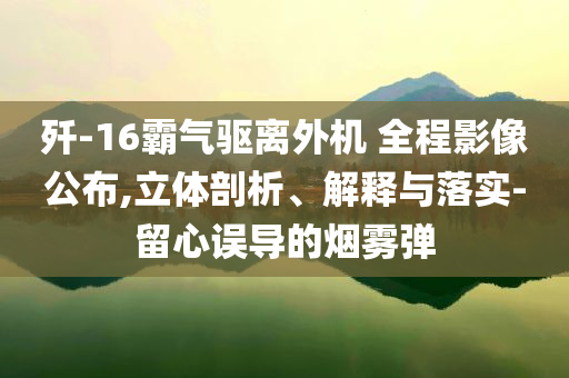 殲-16霸氣驅(qū)離外機(jī) 全程影像公布,立體剖析、解釋與落實(shí)-留心誤導(dǎo)的煙霧彈
