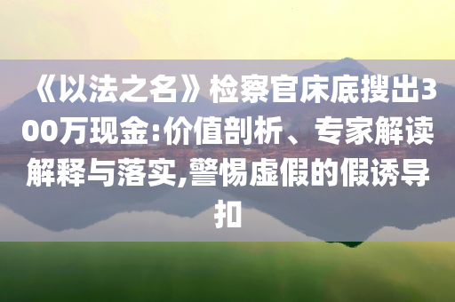 《以法之名》檢察官床底搜出300萬現(xiàn)金:價值剖析、專家解讀解釋與落實,警惕虛假的假誘導(dǎo)扣