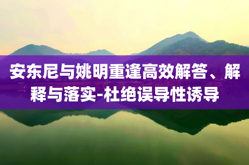 安東尼與姚明重逢高效解答、解釋與落實(shí)-杜絕誤導(dǎo)性誘導(dǎo)