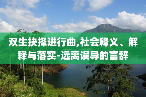雙生抉擇進(jìn)行曲,社會釋義、解釋與落實(shí)-遠(yuǎn)離誤導(dǎo)的言辭