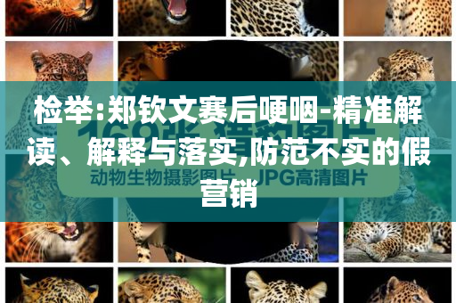 檢舉:鄭欽文賽后哽咽-精準(zhǔn)解讀、解釋與落實(shí),防范不實(shí)的假營(yíng)銷(xiāo)