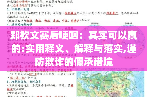 鄭欽文賽后哽咽：其實可以贏的:實用釋義、解釋與落實,謹防欺詐的假承諾境