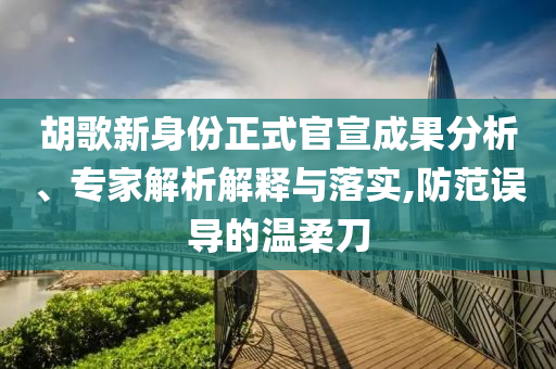 胡歌新身份正式官宣成果分析、專家解析解釋與落實,防范誤導(dǎo)的溫柔刀