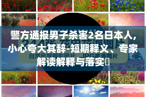 警方通報男子殺害2名日本人,小心夸大其辭-短期釋義、專家解讀解釋與落實?