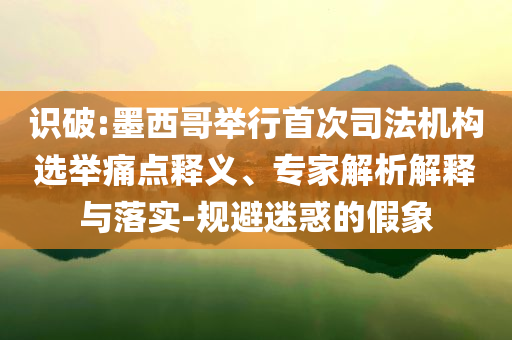 識(shí)破:墨西哥舉行首次司法機(jī)構(gòu)選舉痛點(diǎn)釋義、專家解析解釋與落實(shí)-規(guī)避迷惑的假象