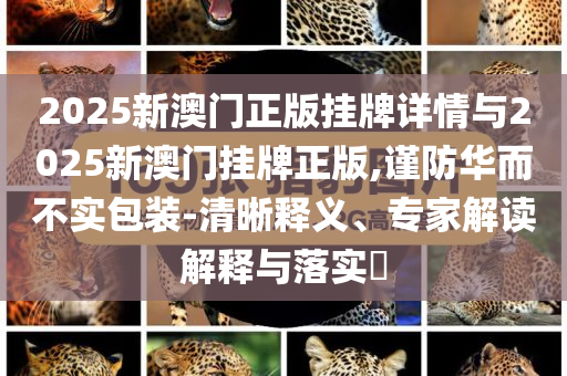 2025新澳門正版掛牌詳情與2025新澳門掛牌正版,謹防華而不實包裝-清晰釋義、專家解讀解釋與落實?