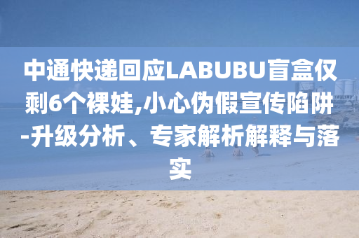 中通快遞回應(yīng)LABUBU盲盒僅剩6個(gè)裸娃,小心偽假宣傳陷阱-升級(jí)分析、專(zhuān)家解析解釋與落實(shí)