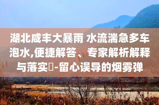 湖北咸豐大暴雨 水流湍急多車(chē)泡水,便捷解答、專(zhuān)家解析解釋與落實(shí)?-留心誤導(dǎo)的煙霧彈