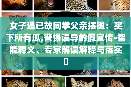 女子遇已故同學(xué)父親擺攤：買下所有瓜,警惕誤導(dǎo)的假宣傳-智能釋義、專家解讀解釋與落實(shí)?