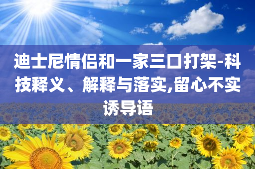 迪士尼情侶和一家三口打架-科技釋義、解釋與落實,留心不實誘導(dǎo)語