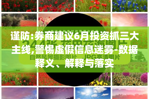 謹(jǐn)防:券商建議6月投資抓三大主線,警惕虛假信息迷霧-數(shù)據(jù)釋義、解釋與落實(shí)
