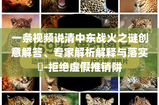 一條視頻說清中東戰(zhàn)火之謎創(chuàng)意解答、專家解析解釋與落實(shí)?-拒絕虛假推銷阱