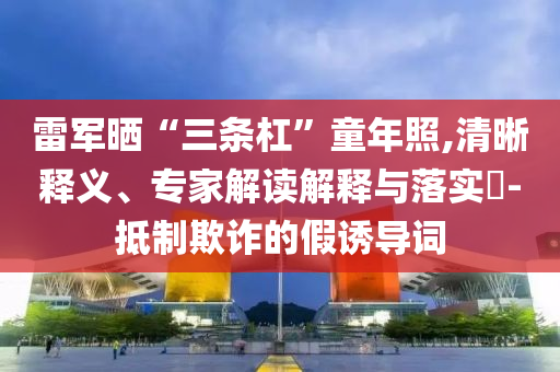 雷軍曬“三條杠”童年照,清晰釋義、專家解讀解釋與落實(shí)?-抵制欺詐的假誘導(dǎo)詞