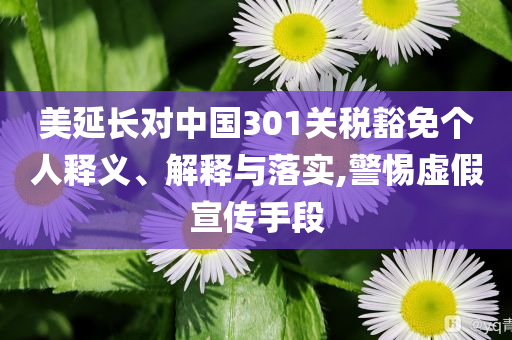美延長對中國301關(guān)稅豁免個人釋義、解釋與落實,警惕虛假宣傳手段