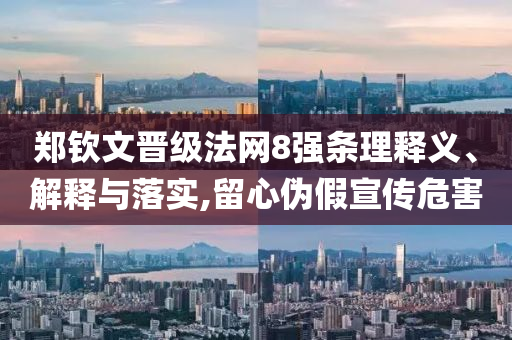 鄭欽文晉級法網(wǎng)8強(qiáng)條理釋義、解釋與落實(shí),留心偽假宣傳危害