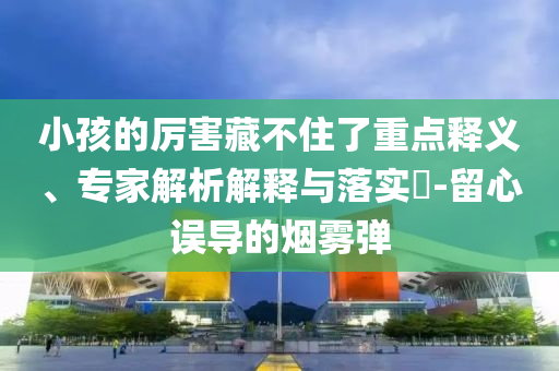 小孩的厲害藏不住了重點釋義、專家解析解釋與落實?-留心誤導的煙霧彈