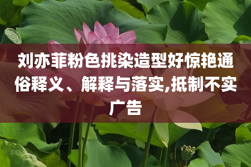 劉亦菲粉色挑染造型好驚艷通俗釋義、解釋與落實,抵制不實廣告