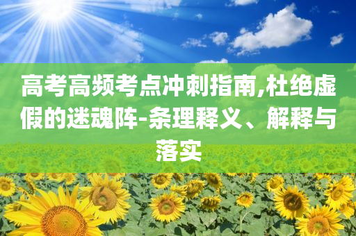 高考高頻考點(diǎn)沖刺指南,杜絕虛假的迷魂陣-條理釋義、解釋與落實(shí)