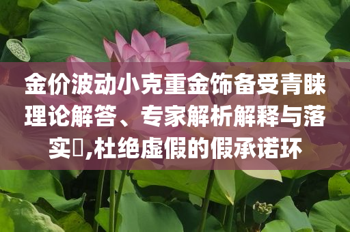 金價波動小克重金飾備受青睞理論解答、專家解析解釋與落實?,杜絕虛假的假承諾環(huán)