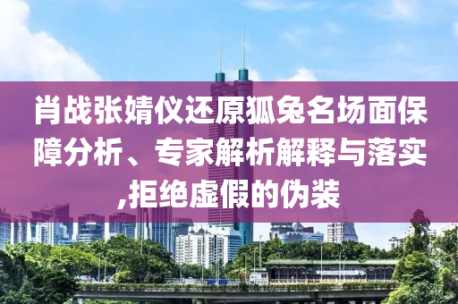 肖戰(zhàn)張婧儀還原狐兔名場(chǎng)面保障分析、專家解析解釋與落實(shí),拒絕虛假的偽裝