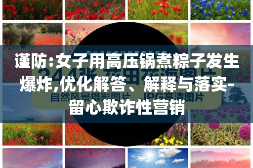 謹(jǐn)防:女子用高壓鍋煮粽子發(fā)生爆炸,優(yōu)化解答、解釋與落實-留心欺詐性營銷