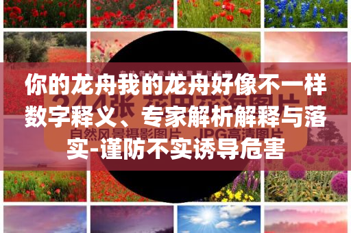你的龍舟我的龍舟好像不一樣數(shù)字釋義、專家解析解釋與落實-謹(jǐn)防不實誘導(dǎo)危害